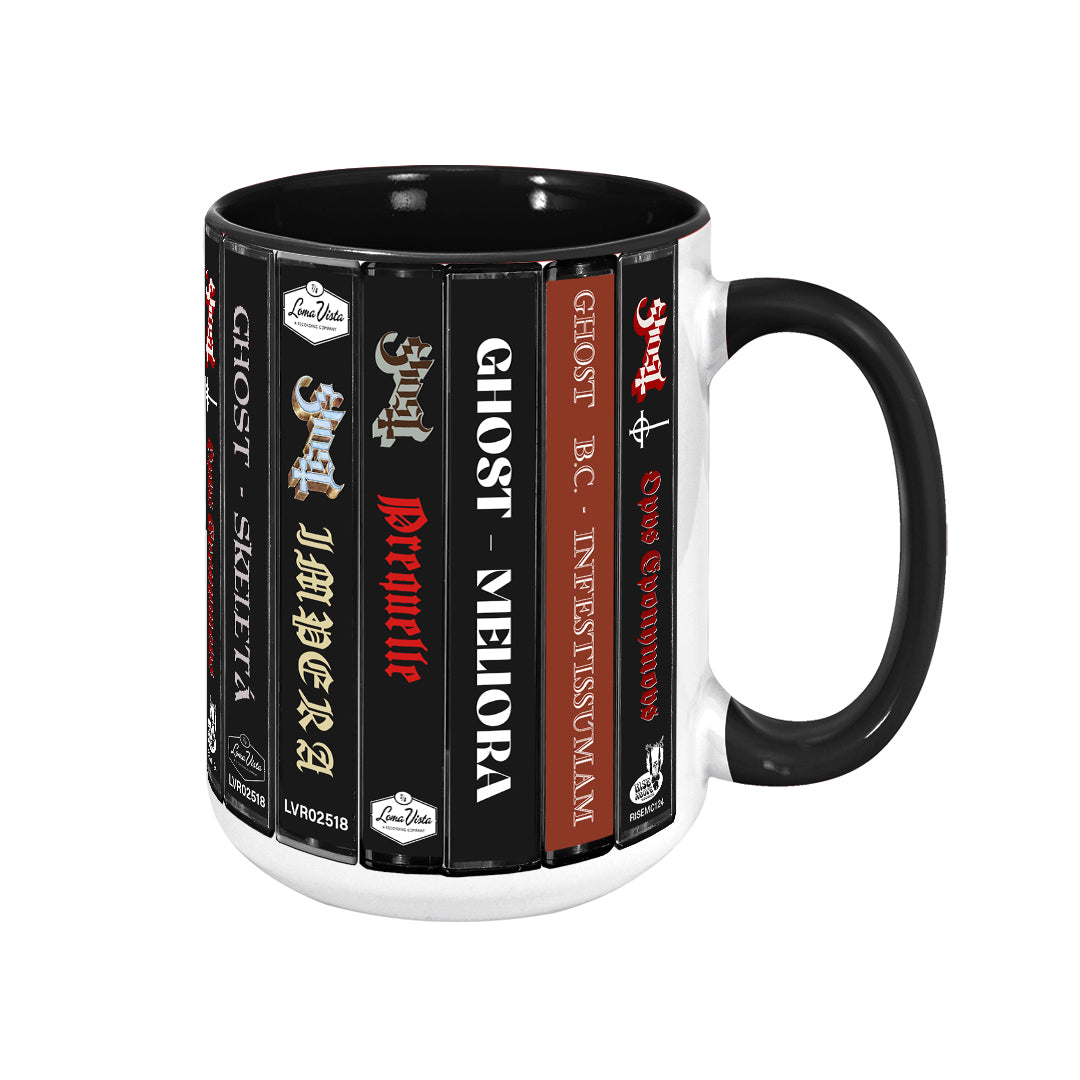 Ghost Albums Cassette Collection Retro Accent Edge-to-Edge Printed Mug