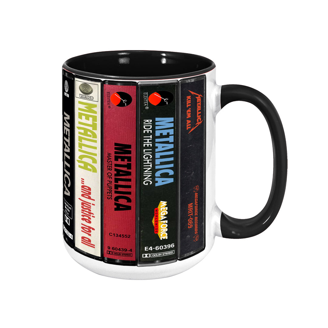 Metallica Albums Cassette Collection  Retro Accent Mug