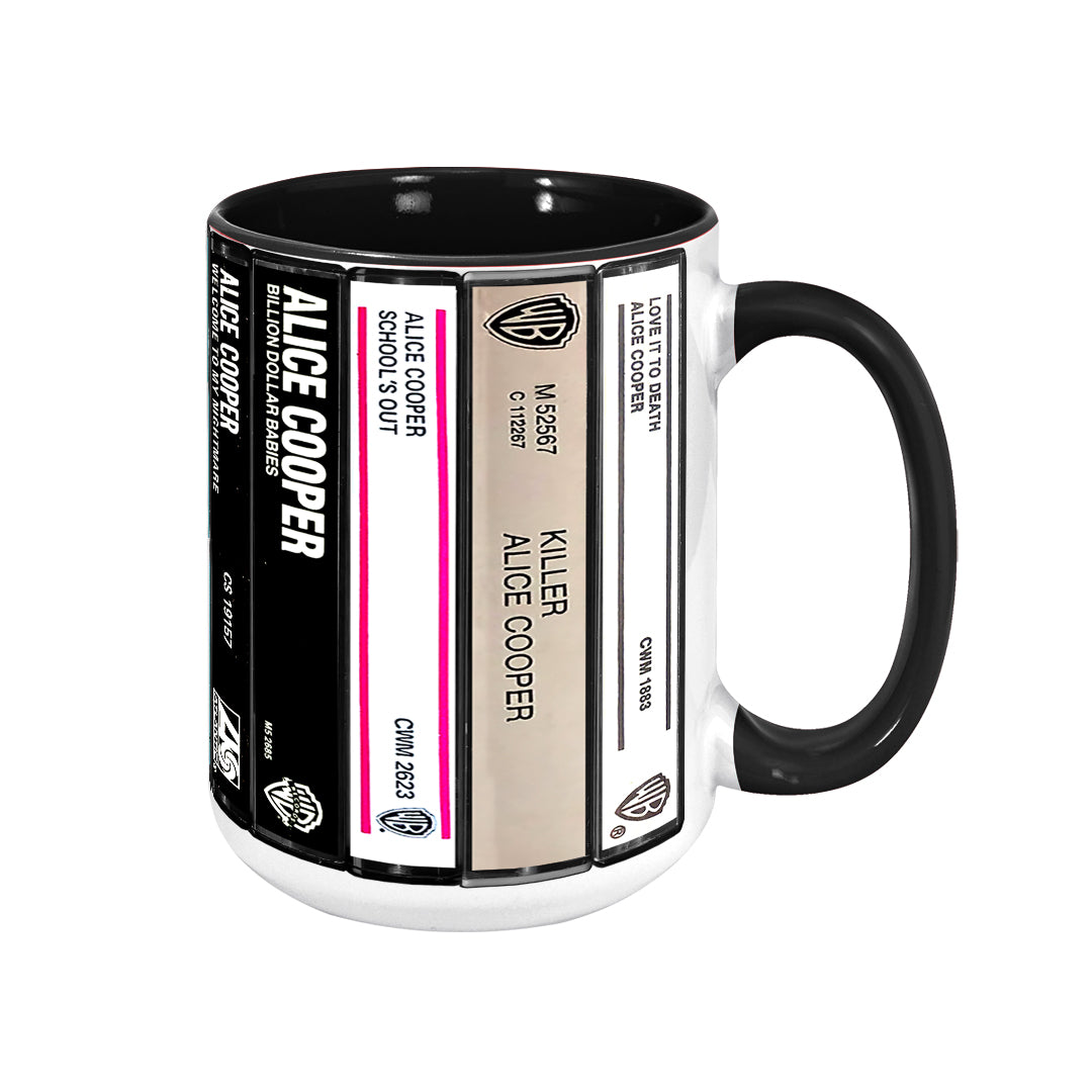 Alice Cooper Albums Cassette Collection Retro Accent Mug