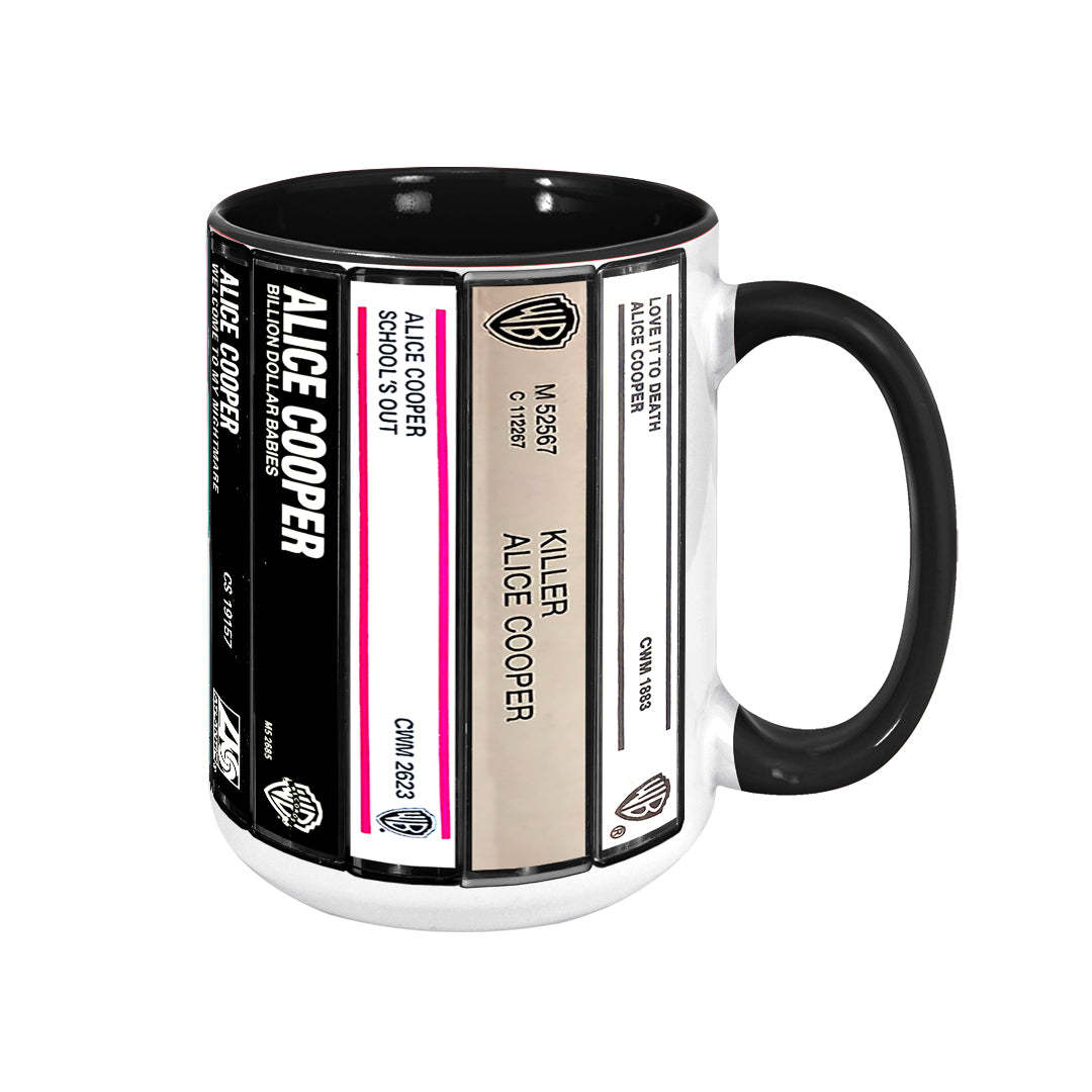 Alice Cooper Albums Cassette Collection Retro Accent Mug