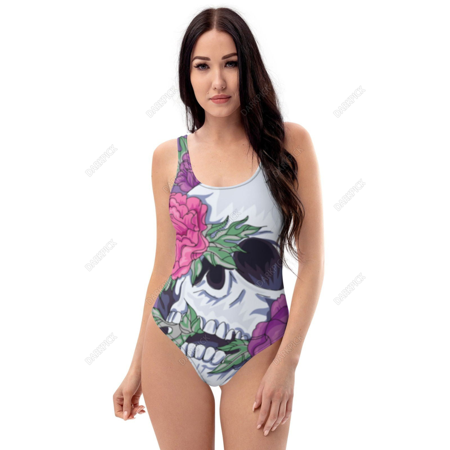 Pastel Soft Goth Outfit / Soft Goth One Piece Swimsuit / Skull Swimsui
