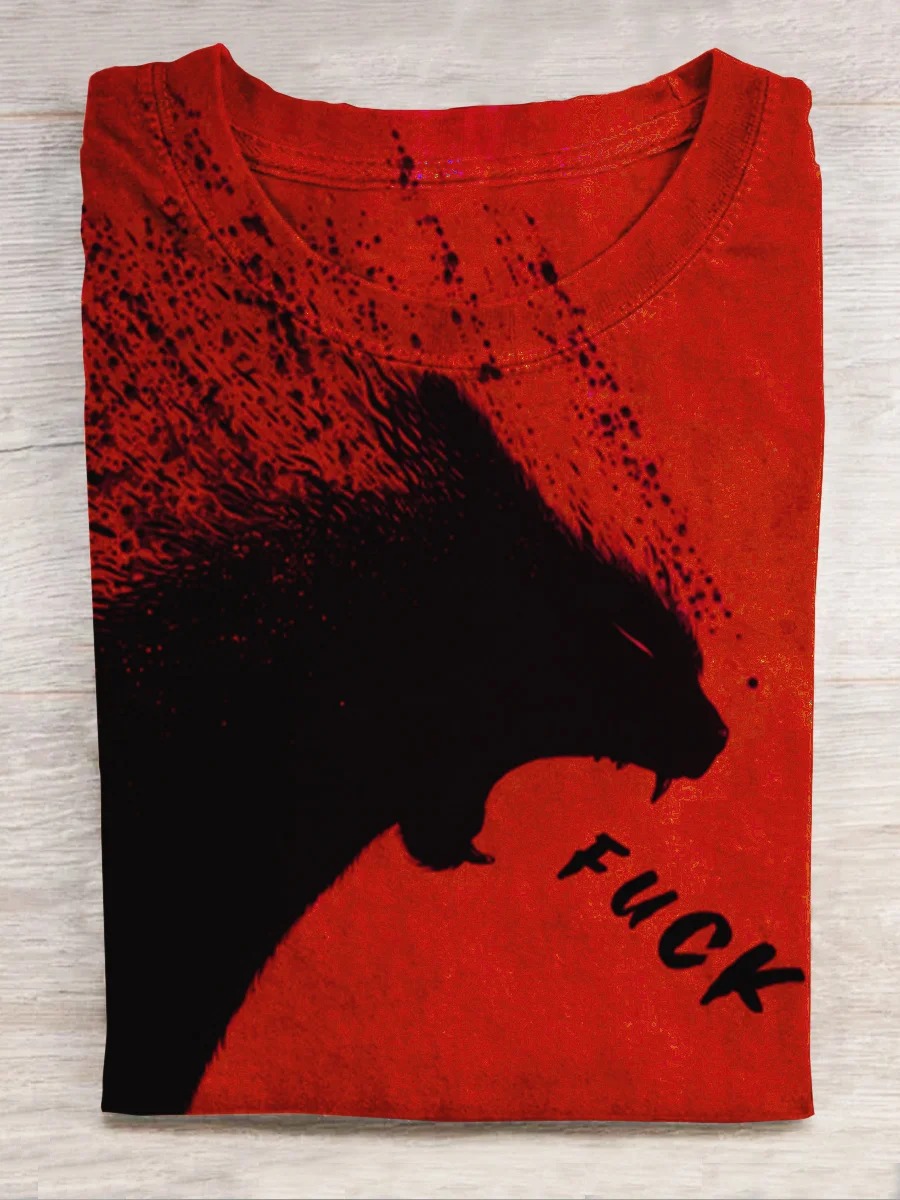 Unisex A Cat Yelling Fuck Print Casual Tank Top