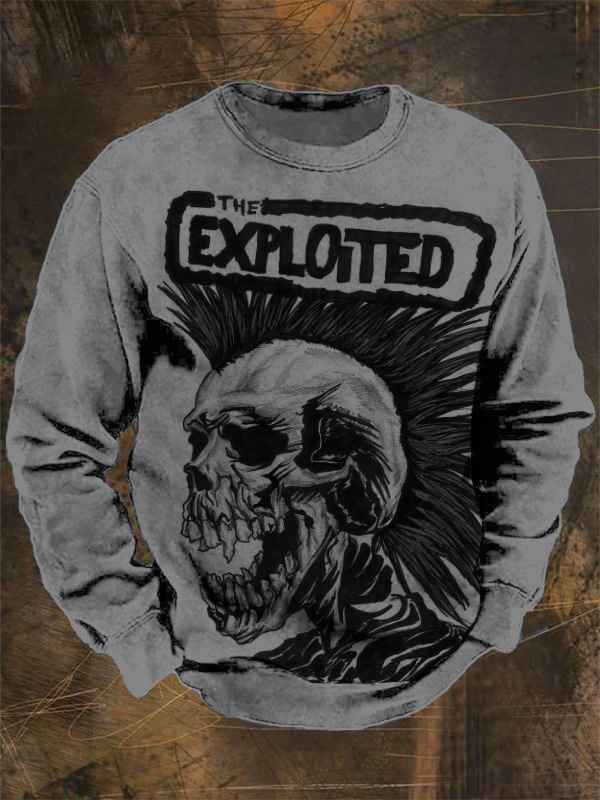 Casual Explotied Print Sweatshirt