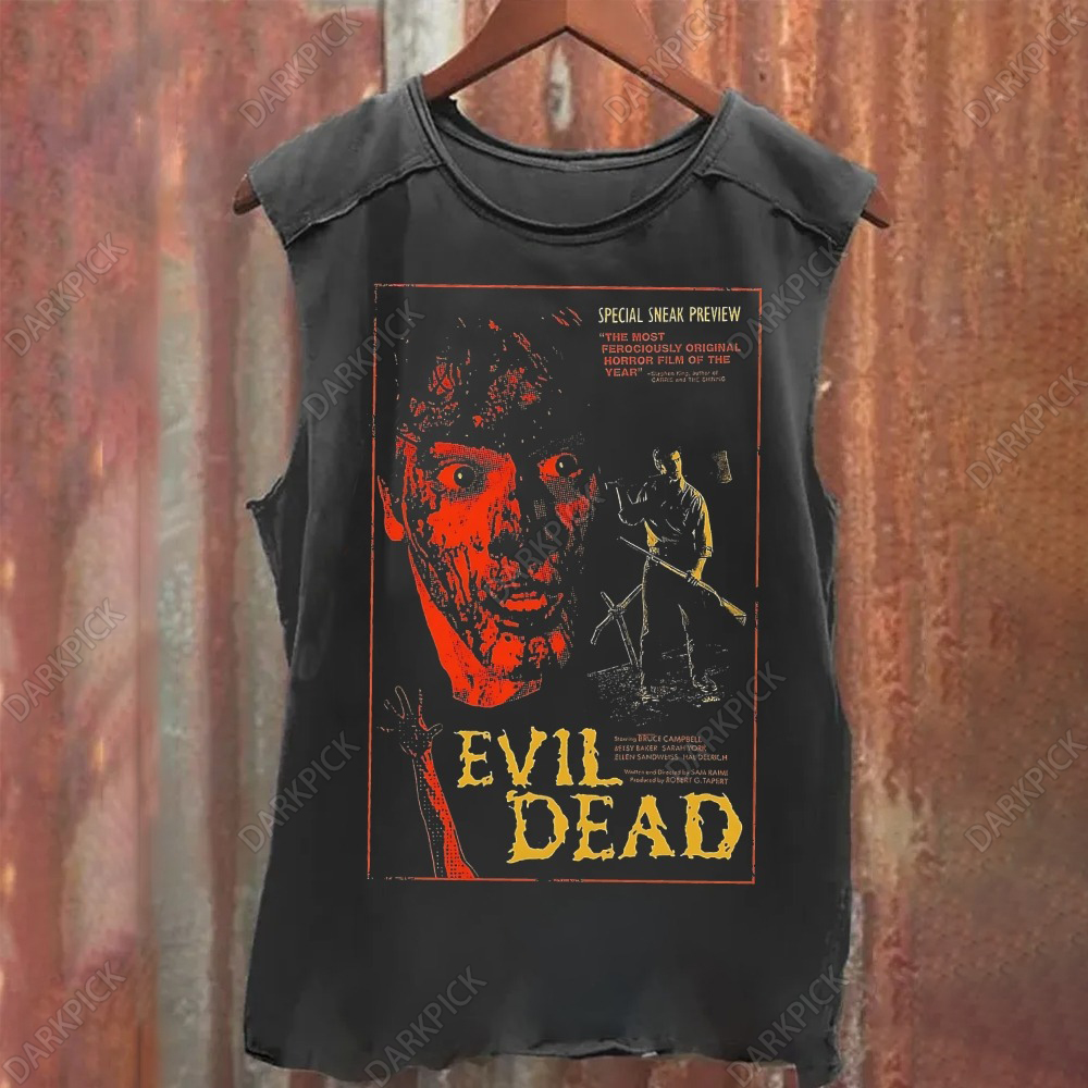Unisex Vintage Washed  Evil Dead Tank Top