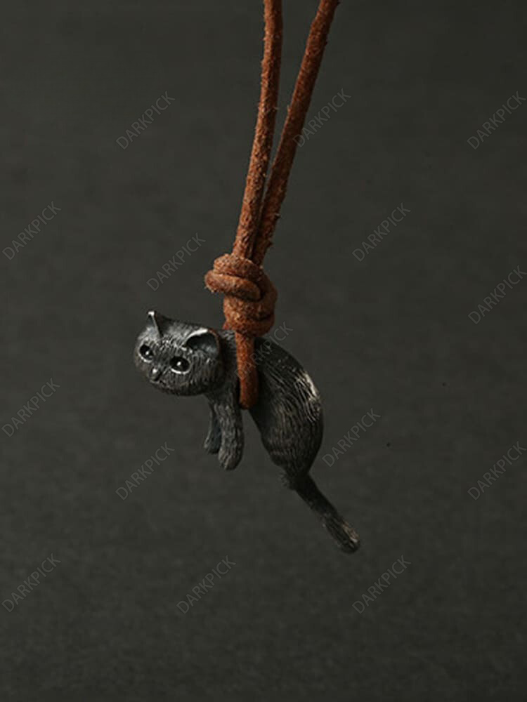 Cute Cat Metal Necklace For Men And Women