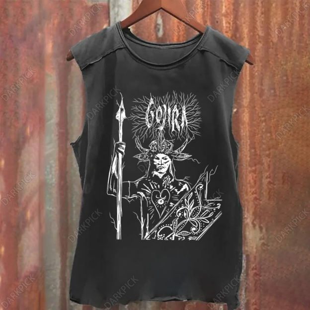 Unisex Vintage Washed Gojira Heavy Metal Band Tank Top