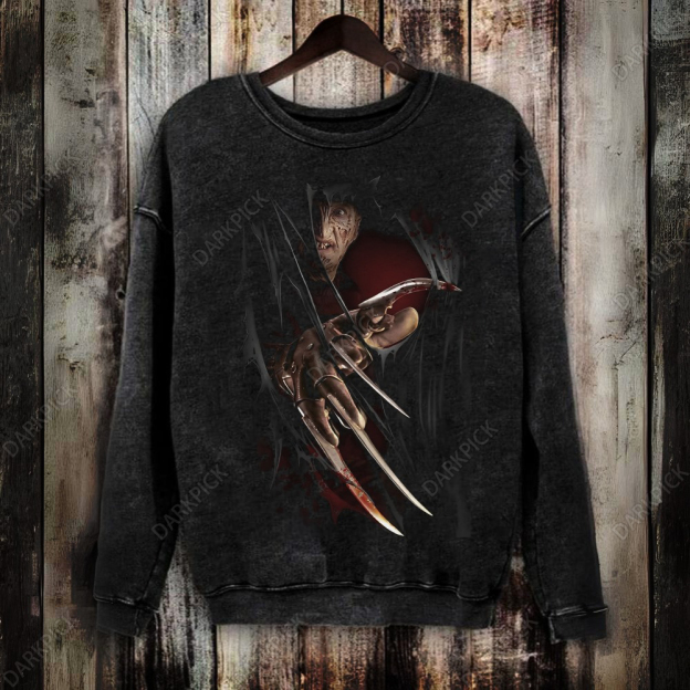 Unisex Vintage  Washed  A Nightmare on Elm Street Sweatshirt