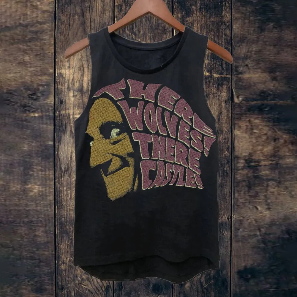 There Wolf There Castle Print Tank Top