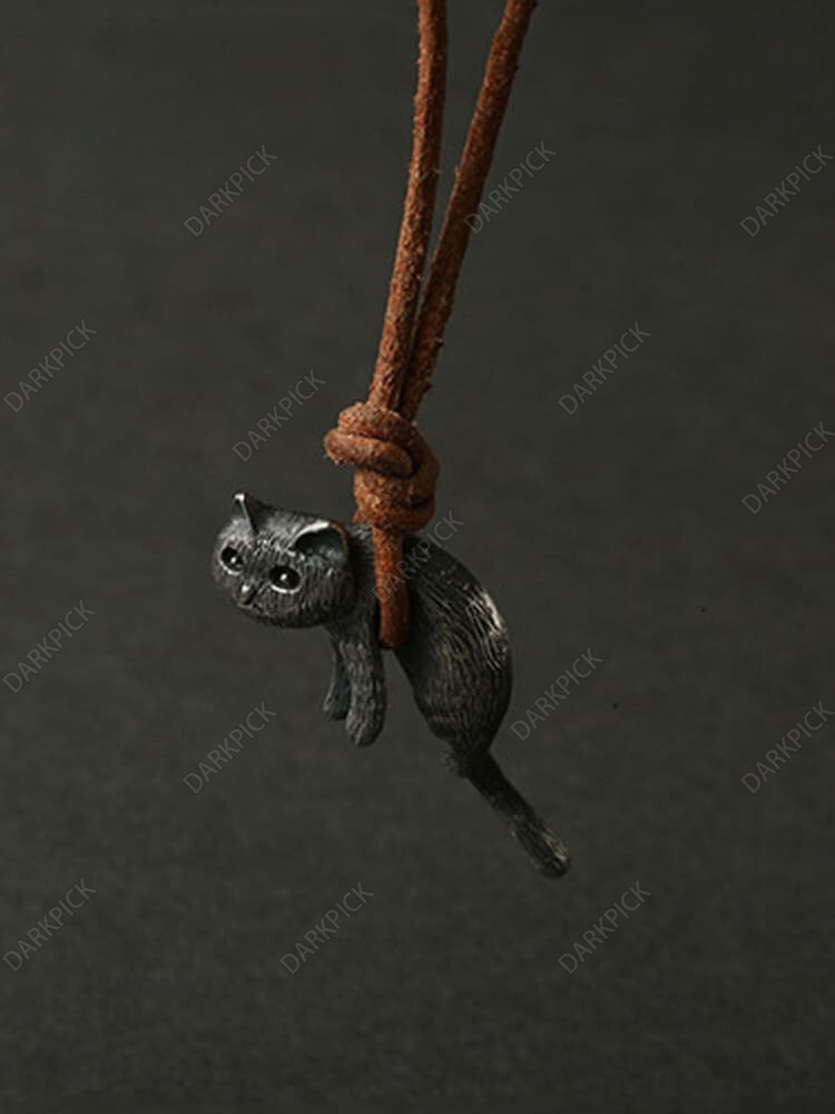 Cute Cat Metal Necklace For Men And Women
