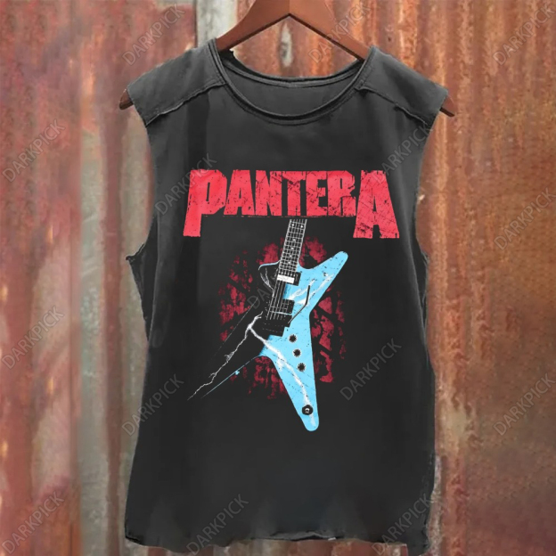 Unisex Vintage Washed Pantera Band Heavy Metal Tank Top