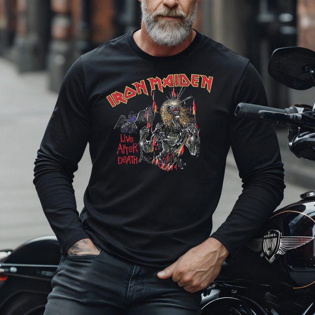 Iron Maiden Live After Death Printed Long Sleeve T-Shirt