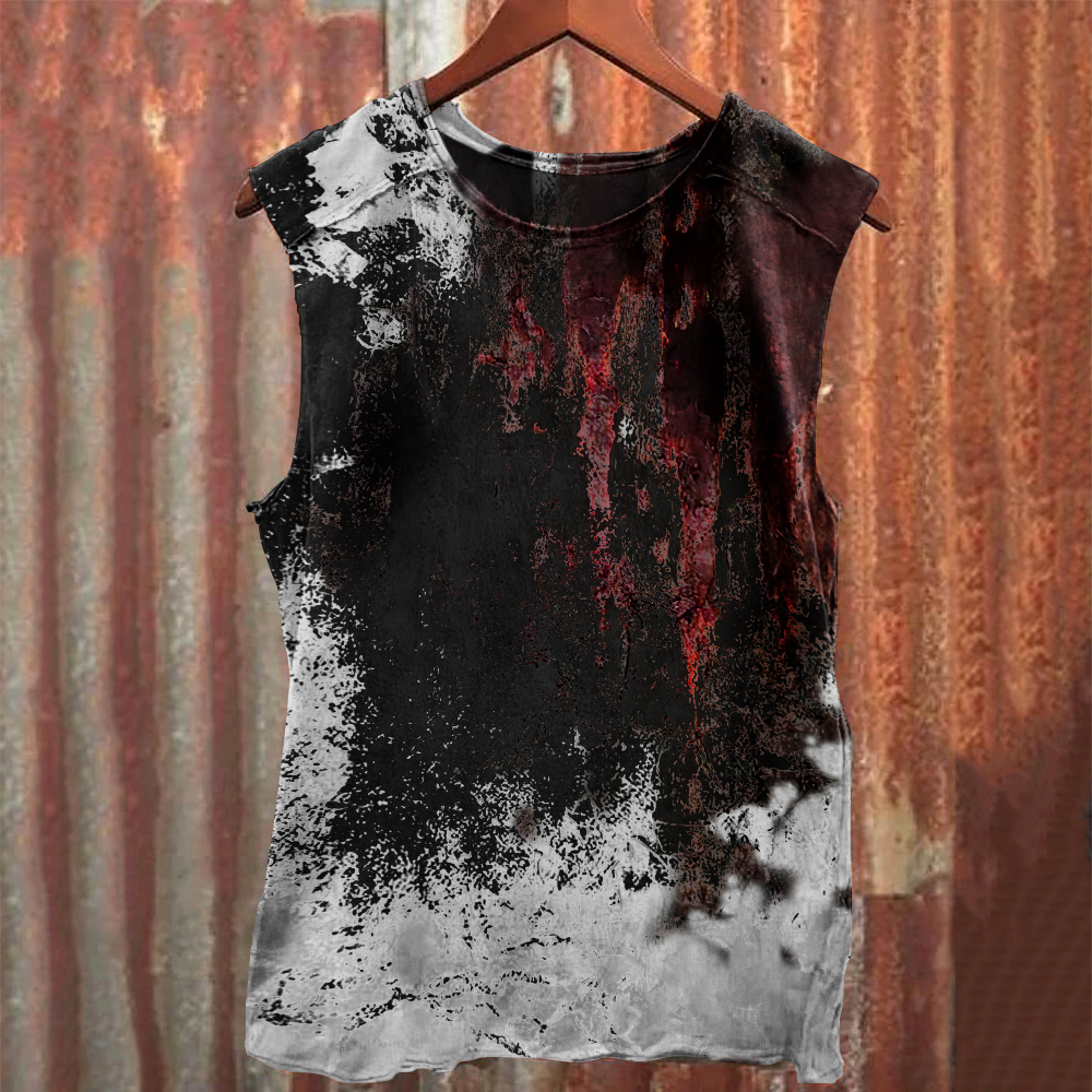 Halloween Blood Stains Print Vest