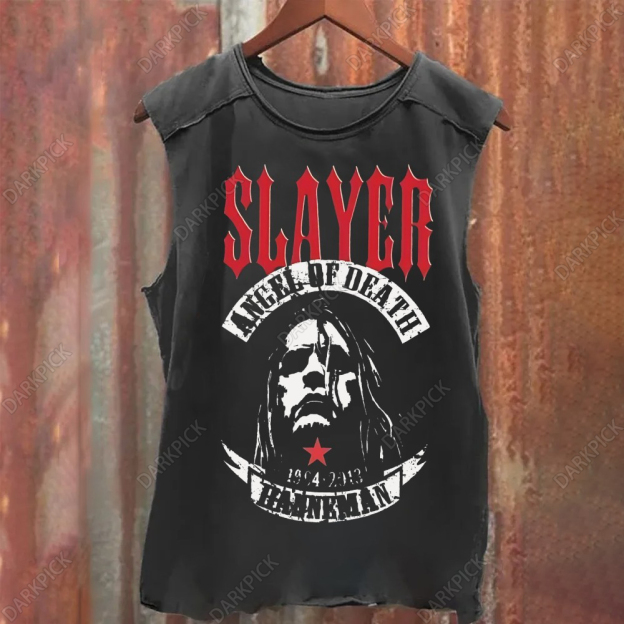 Unisex Vintage Washed Slayer Band Tank Top