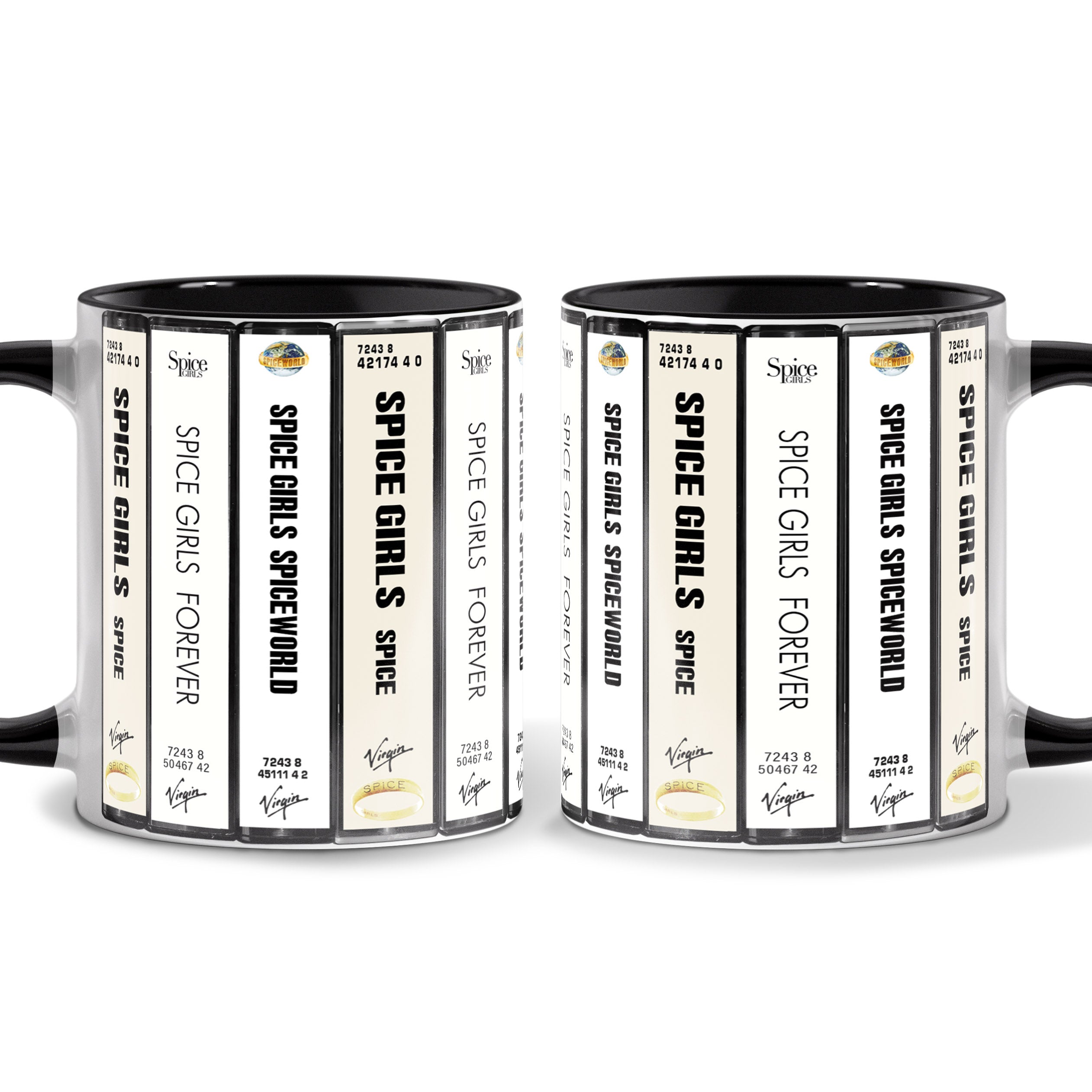 Spice Girls Albums Cassette Collection Retro Accent Edge-to-Edge Printed Mug