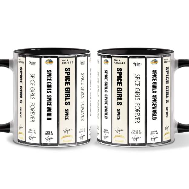 Spice Girls Albums Cassette Collection Retro Accent Edge-to-Edge Printed Mug