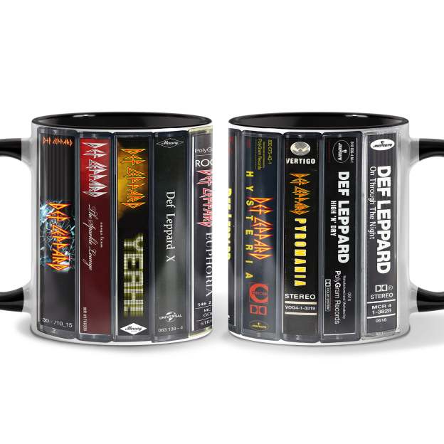 Def Leppard Albums Cassette Retro Collection Accent Mug