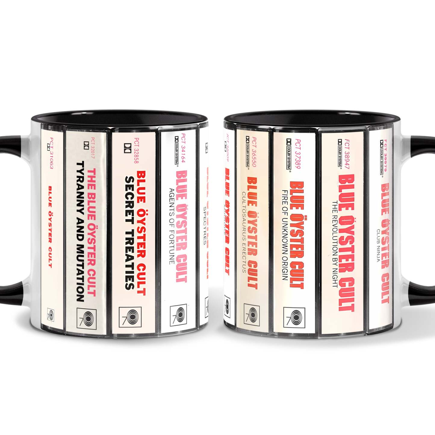 Blue Oyster Cult Albums Cassette Collection Retro Accent Mug