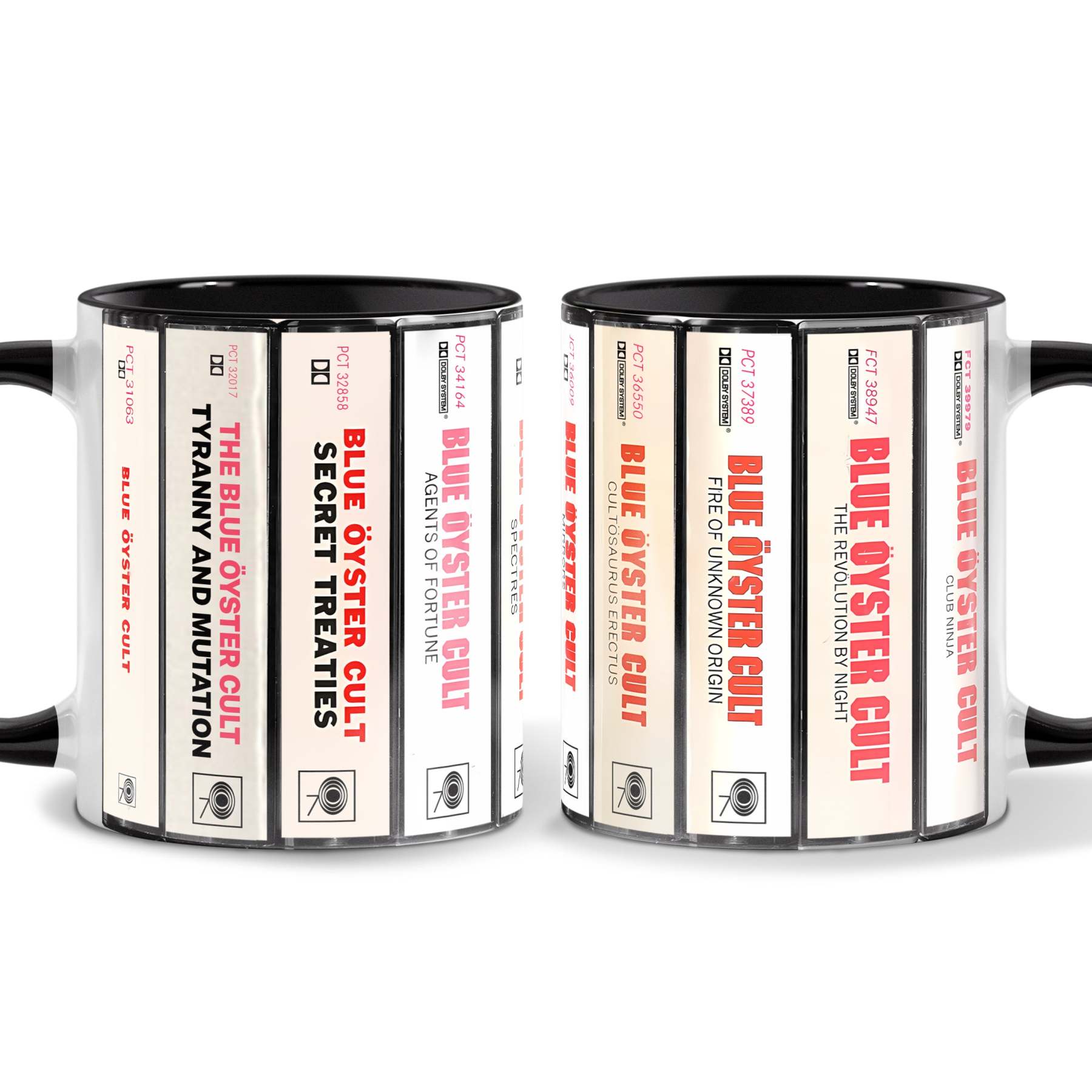 Blue Oyster Cult Albums Cassette Collection Retro Accent Mug