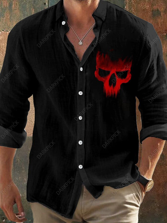 Men's Vintage Skull Faith Long Sleeve Shirt
