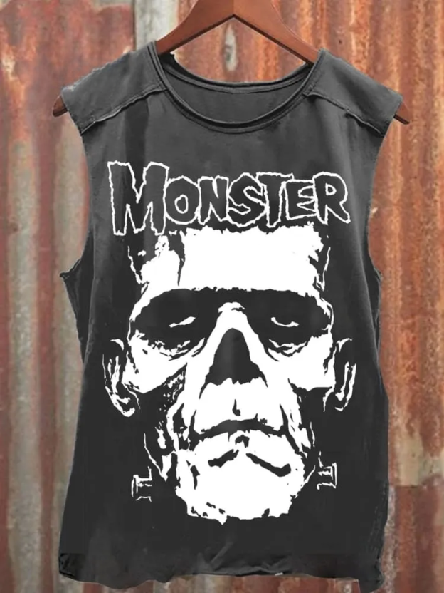 Unisex Monster Skull 100% cotton Tank Top