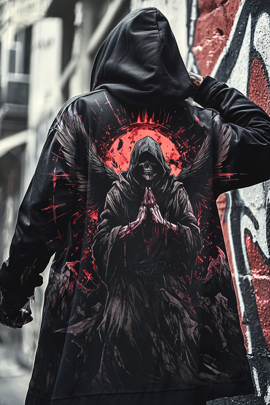 Men's Satanic Blood Devil Death Announcement Angel Digital 3D Printed 