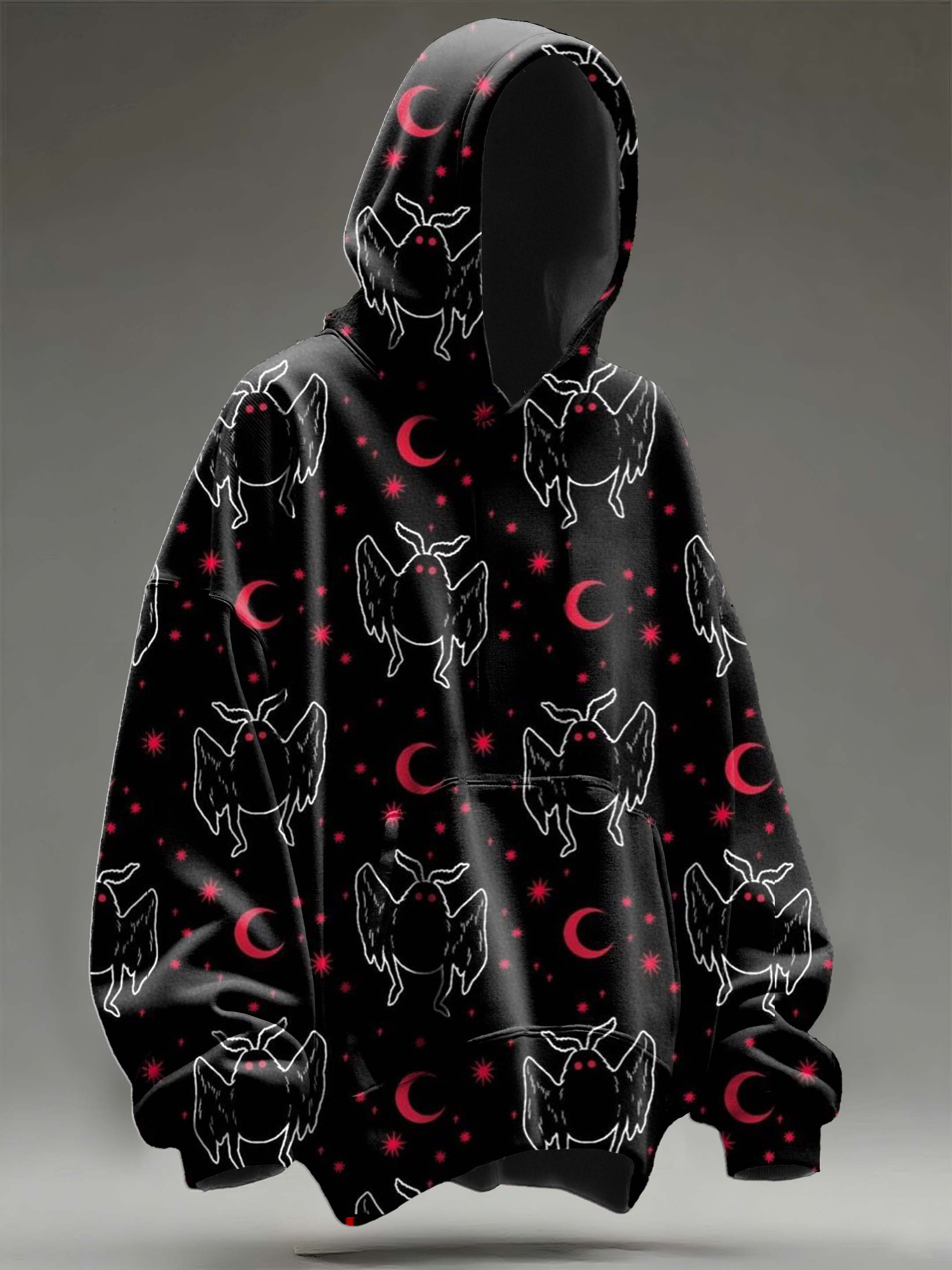 Blood Moon Mothman Casual Hoodie Sweatshirt