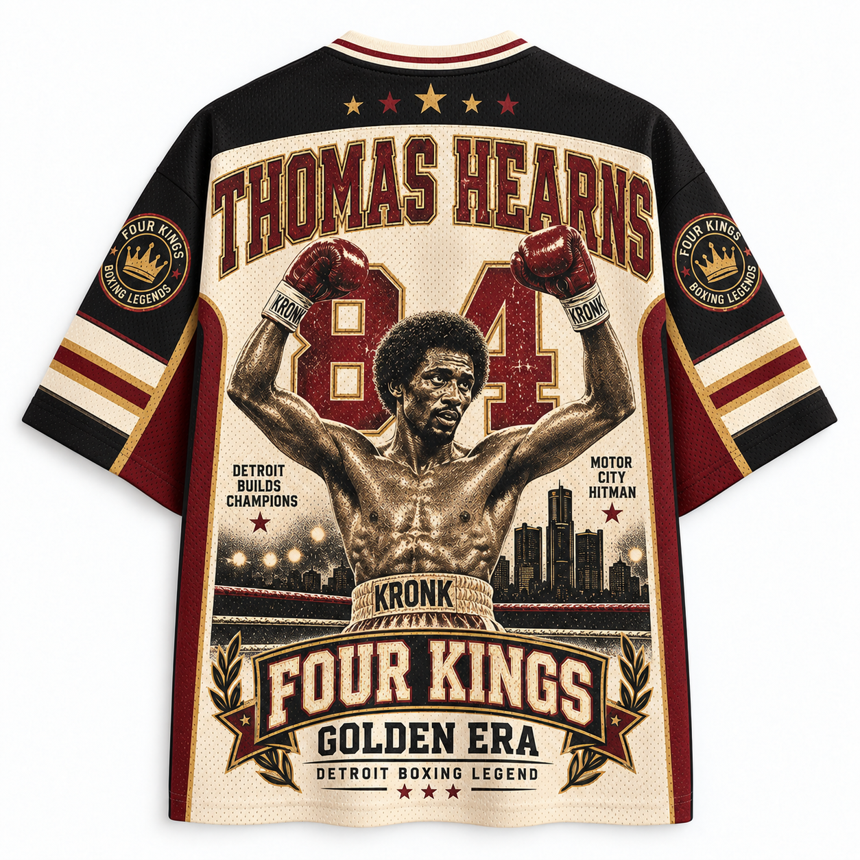 Thomas Hearns Four Kings Golden Era Detroit Boxing Jersey Shirts