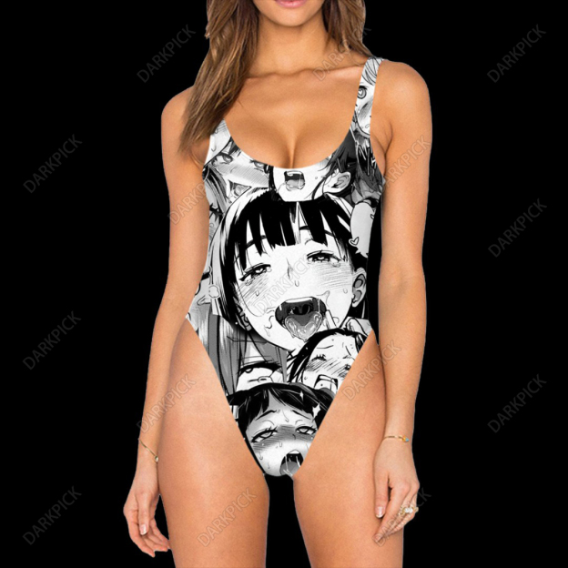 Neo Ahegao High Legged One Piece Swimsuit