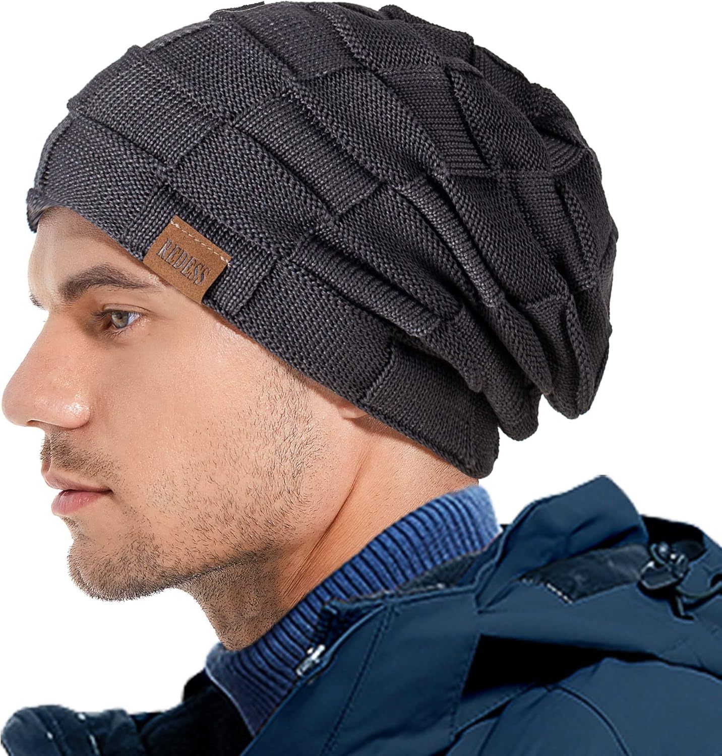  Beanie Hat for Men and Women Winter Warm Hats Knit Slouchy Thick Skull Cap