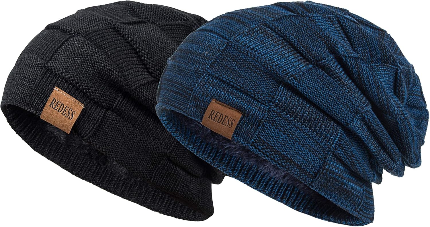  Beanie Hat for Men and Women Winter Warm Hats Knit Slouchy Thick Skull Cap