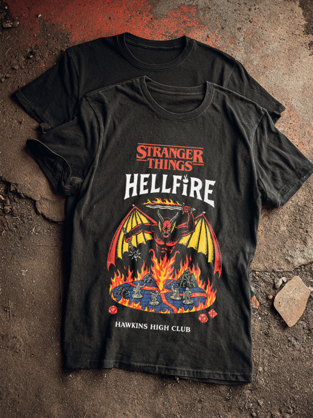 Stranger Things Hellfire Club Hawkins High Club cotton T-shirt
