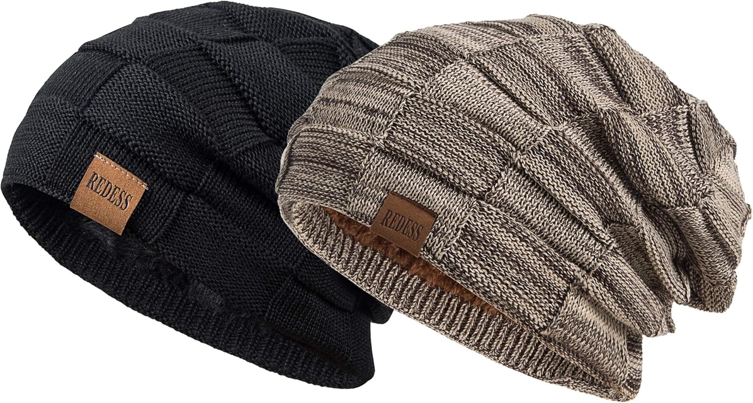  Beanie Hat for Men and Women Winter Warm Hats Knit Slouchy Thick Skull Cap