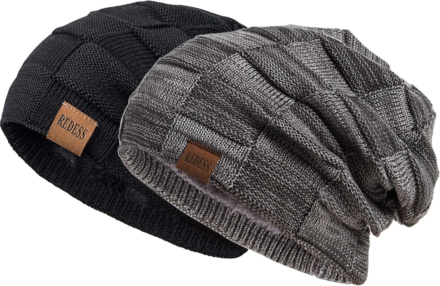  Beanie Hat for Men and Women Winter Warm Hats Knit Slouchy Thick Skull Cap