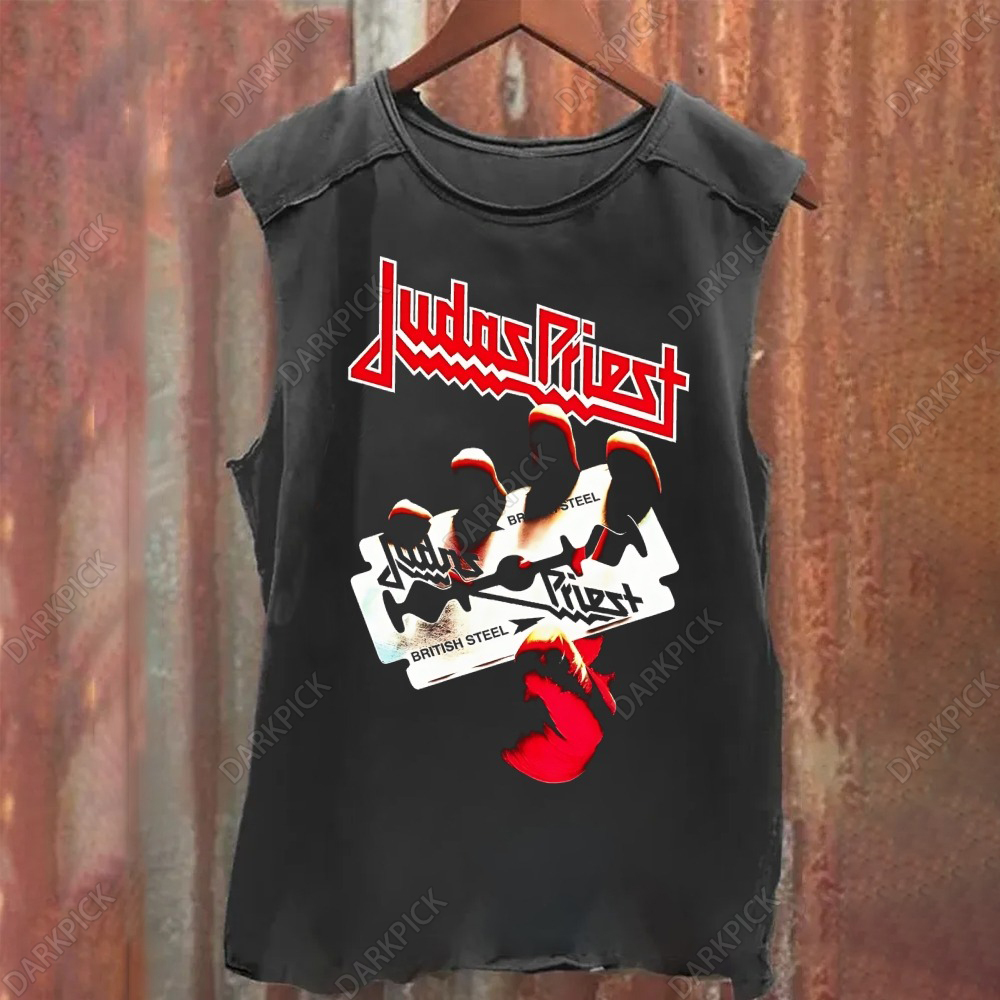 Unisex Vintage Washed Judas Priest Band Tank Top