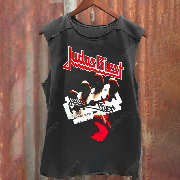Unisex Vintage Washed Judas Priest Band Tank Top