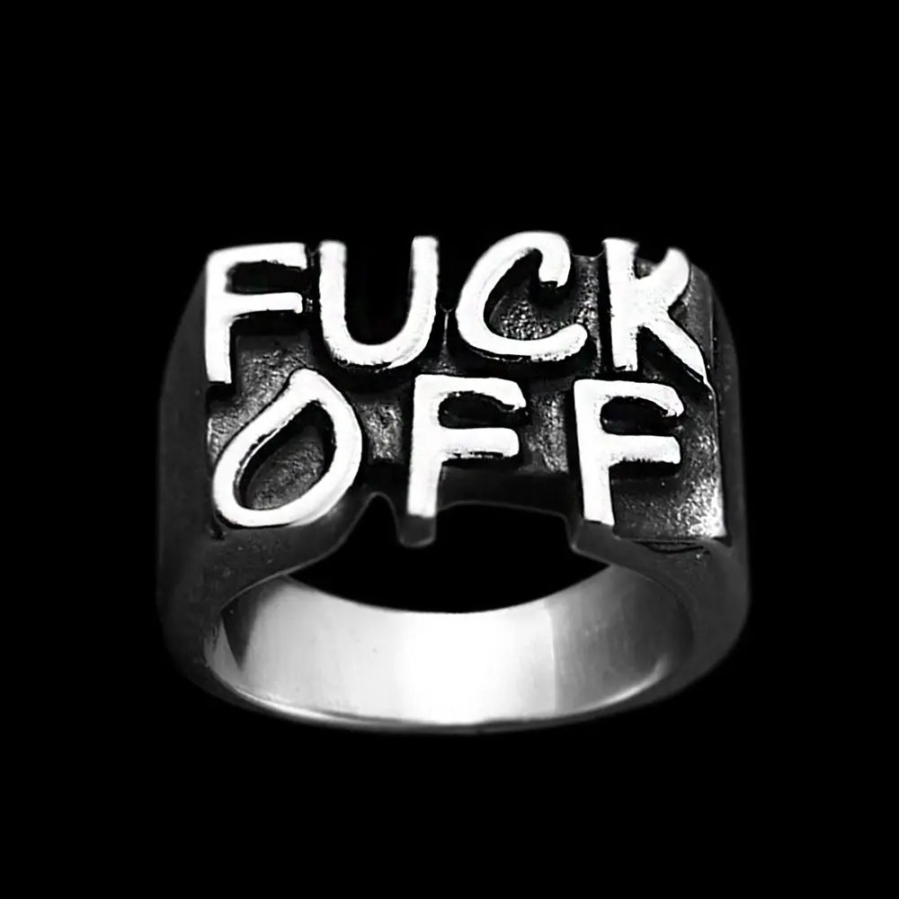 F**K Off Stainless Steel Simple Ring