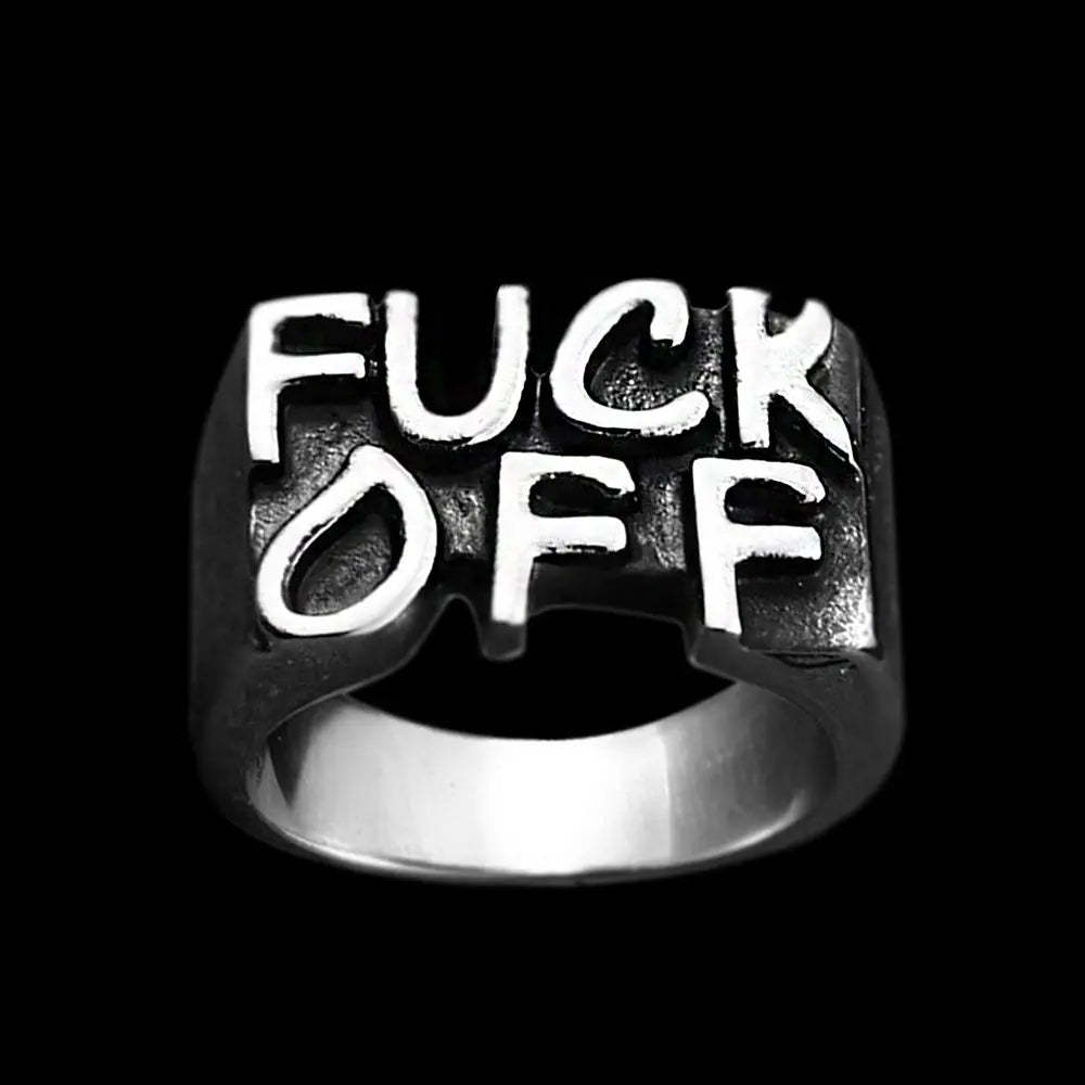 F**K Off Stainless Steel Simple Ring