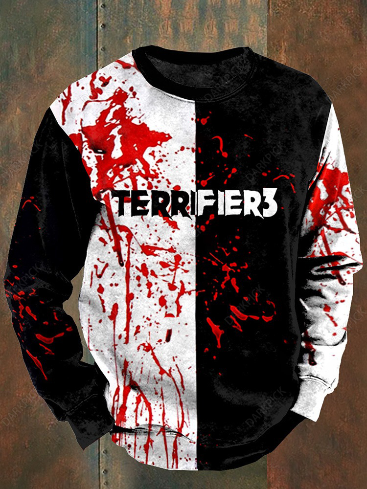 Men's Art The Clown Bloody Halloween Horror Movie 2024 Print Causal Sw