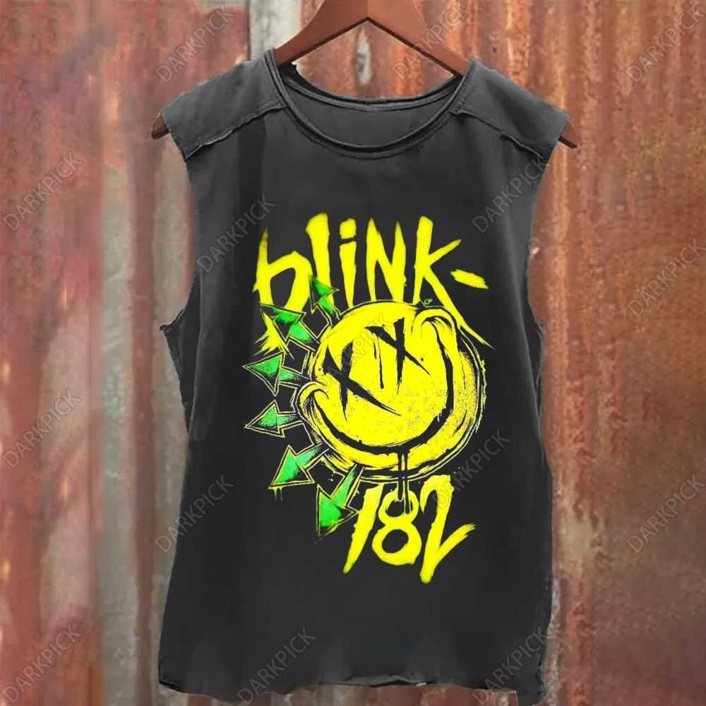 Unisex Vintage Washed Blink-182 Rock Band Tank Top