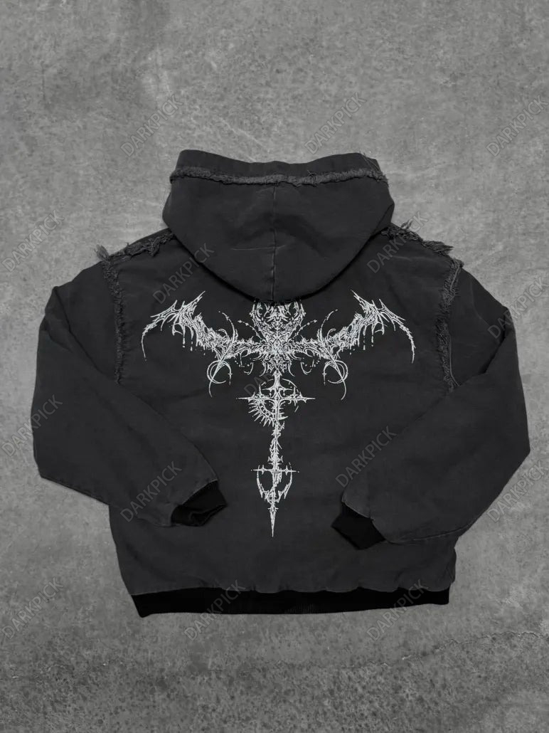 p_kuru　36 SCARECROW CANVAS ZIP UP HOODIE – darkpick