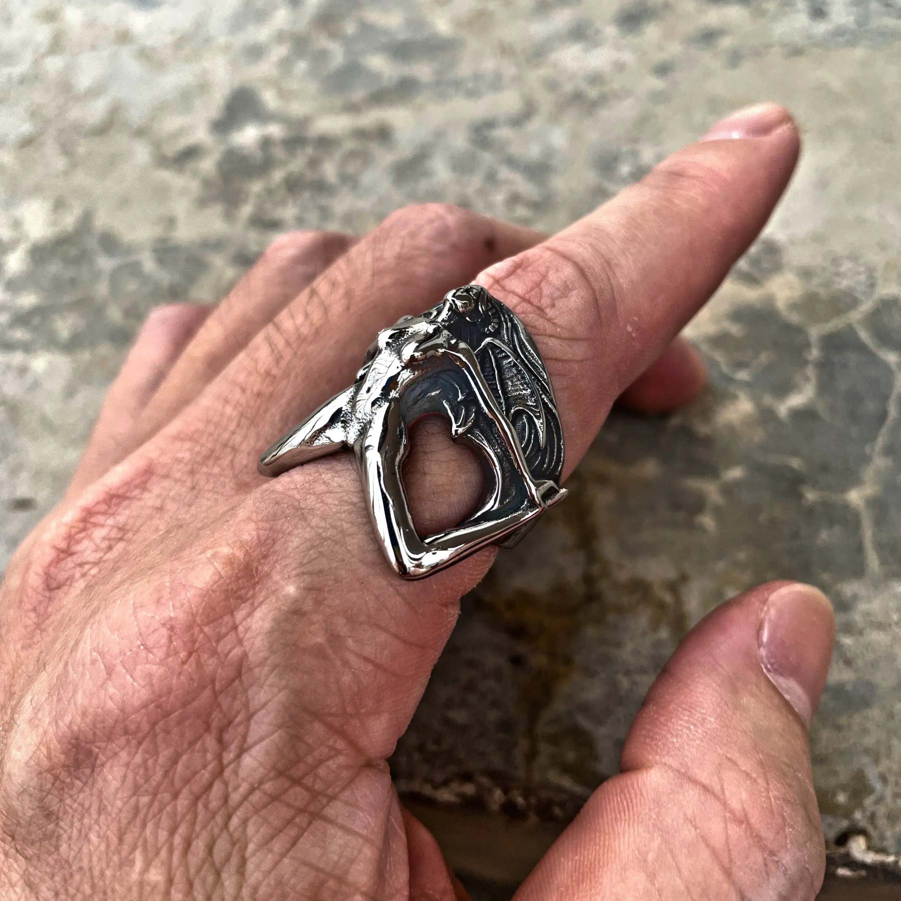 3D Body Shape Stainless Steel Ring