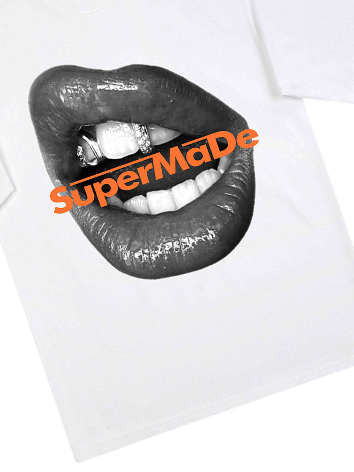 Lips Print Short Sleeve T-shirt -