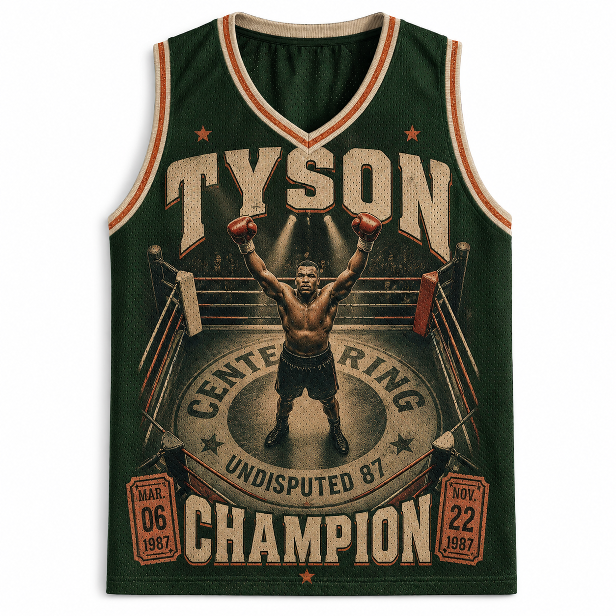 Vintage Mike Tyson Center Ring Undisputed 87 Jersey Tank