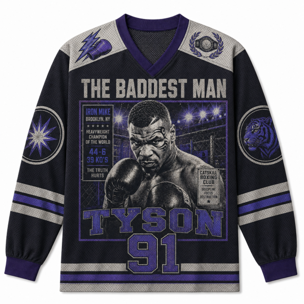 THE BADDEST MAN V-Neck Long Sleeve Jersey