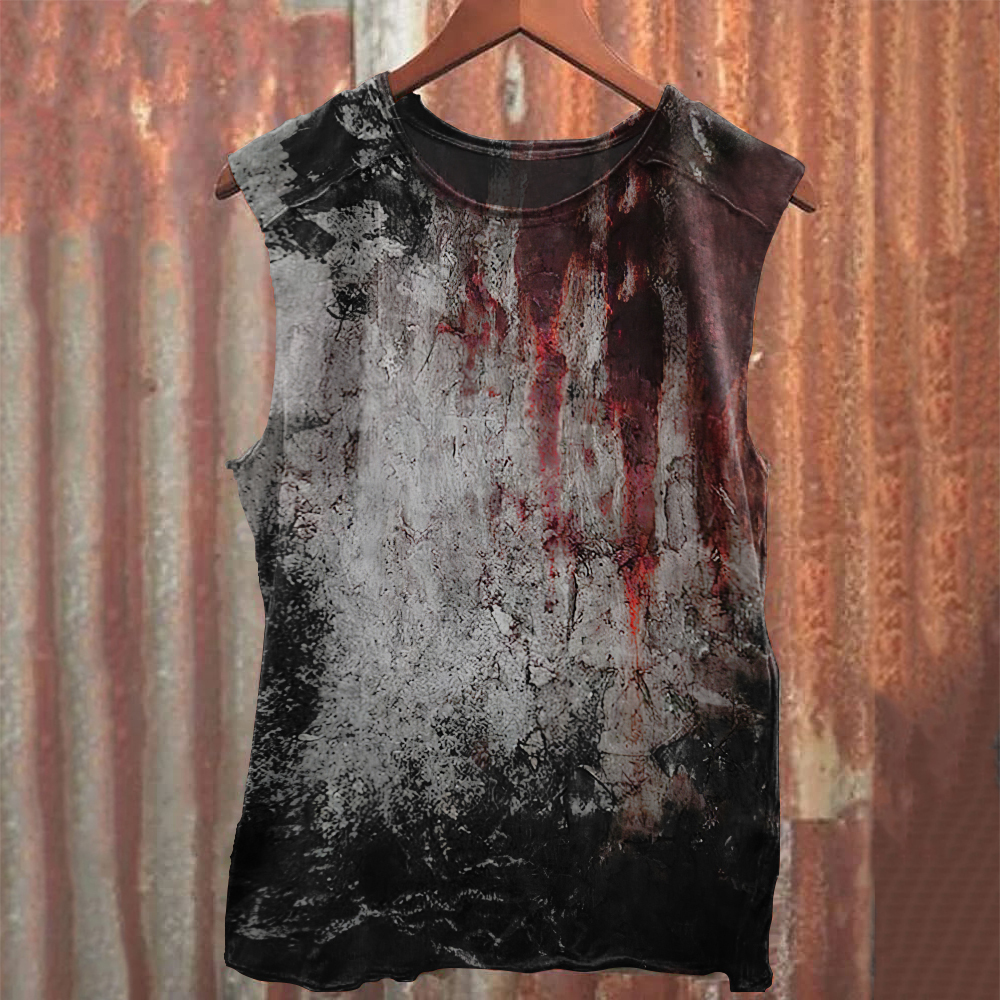 Halloween Blood Stains Print Vest