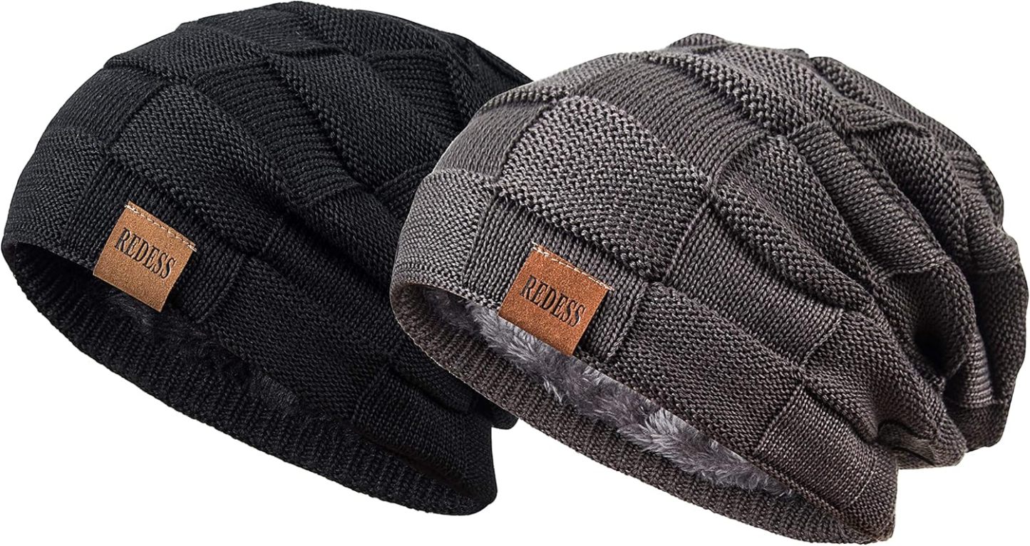  Beanie Hat for Men and Women Winter Warm Hats Knit Slouchy Thick Skull Cap