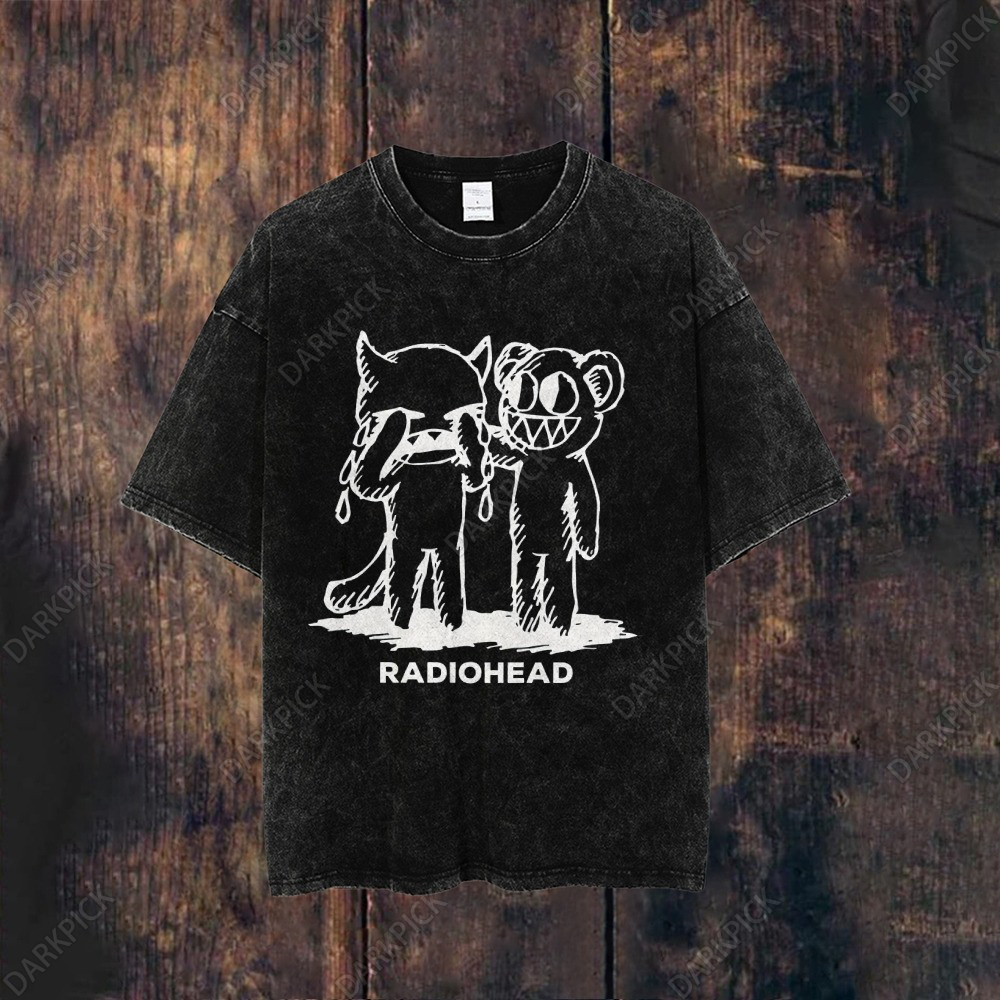 Unisex Washed Radiohead Band T-shirt