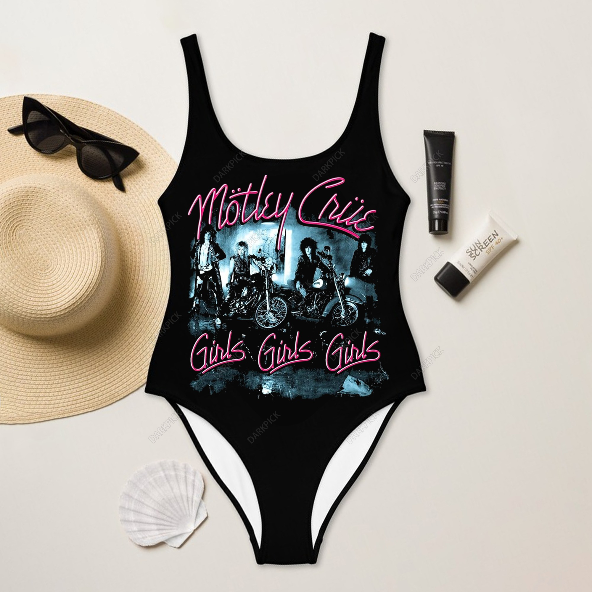 Motley Crue Band One-Piece Swimsuit