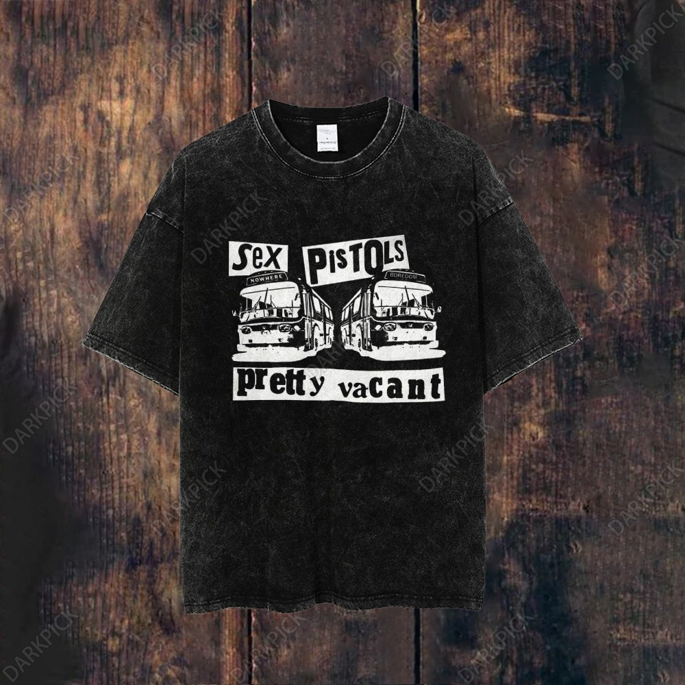 Unisex Washed Sex Pistols Rock Band T-shirt