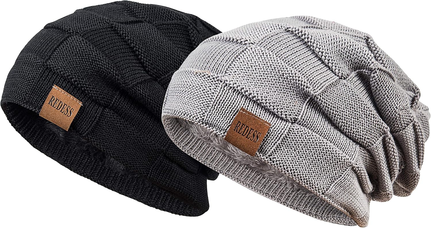  Beanie Hat for Men and Women Winter Warm Hats Knit Slouchy Thick Skull Cap